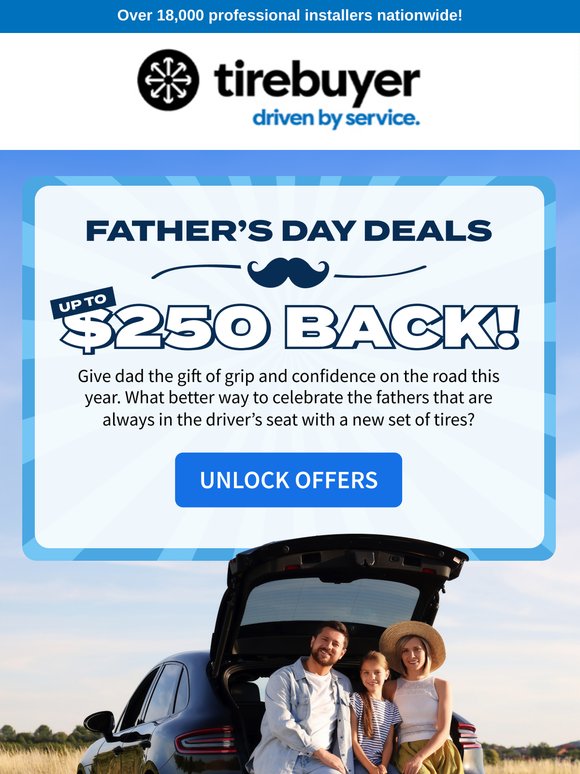 🏎️ Race in for Father's Day Deals at Tirebuyer