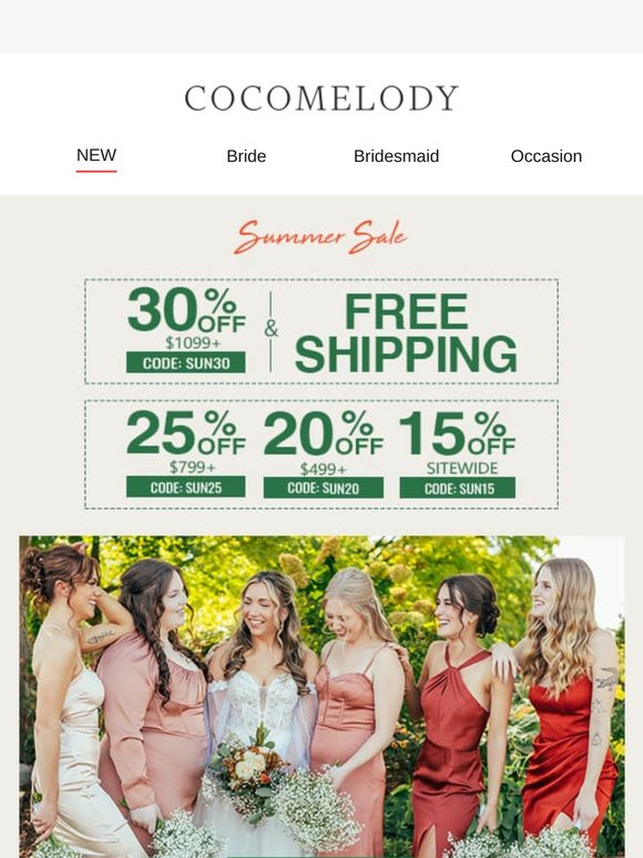 ☀️ Summer Sale Starts Now: Up to 30% Off + Free Shipping