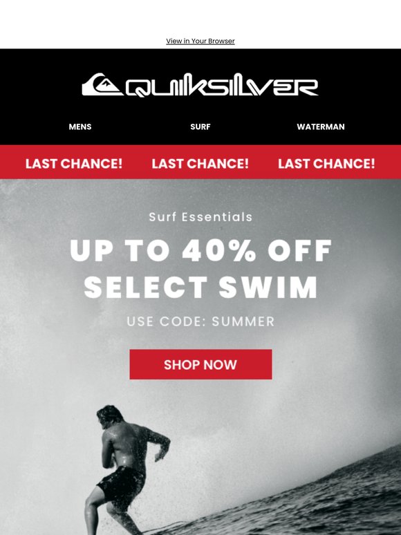 Last Chance: 40% Off Swim Ends Tonight