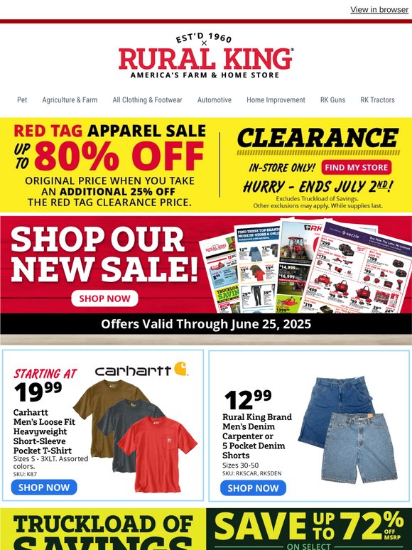 Save up to 72% on Select Wolverine & Red Tag Clearance up to 80% Off - In-Store Only!