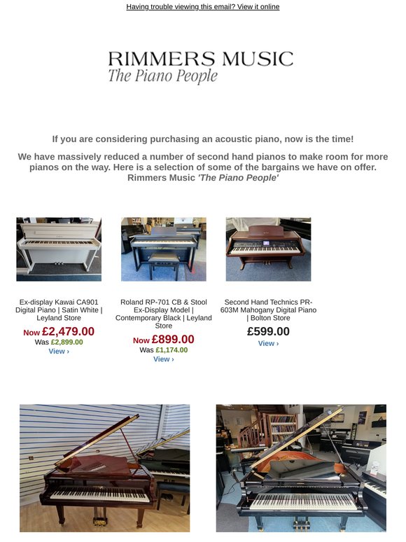Second Hand  Piano Clearance Bargains - Massive Reductions!