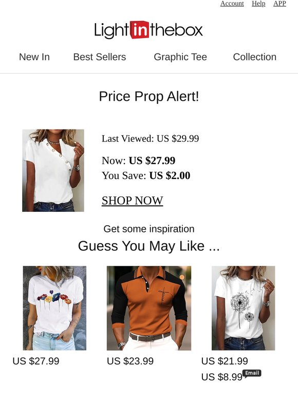 6% OFF for Previous T-shirts Viewers!