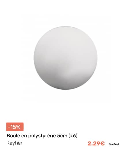 Boule en polystyrène 5cm (x6)