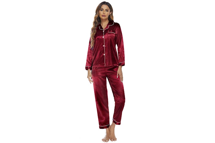 Pyjamas med silkeskänsla dam
