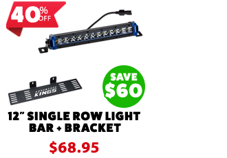 12 Single Row Light Bar + Number Plate Bracket