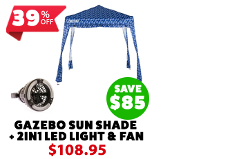 Gazebo Sun Shade + 2in1 LED Light & Fan