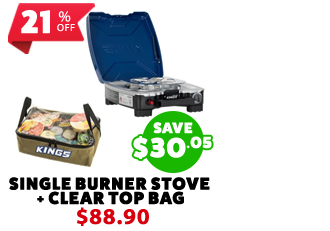 Single Burner Gas Stove + Clear Top Canvas Bag