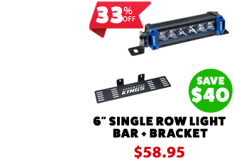 6 Single Row Light Bar + Number Plate Bracket