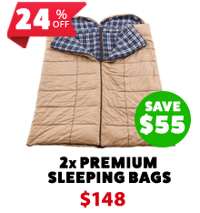 2x Premium Sleeping bag - Left and Right Zipper