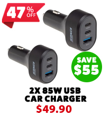 2x 85W USB Car Charger