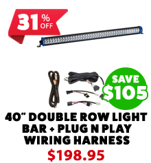 40 Double Row Light Bar + Plug N Play Wiring Harness Kit