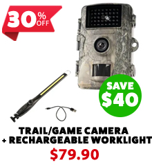 Trail/Game Camera + Rechargeable Lithium LED Worklight