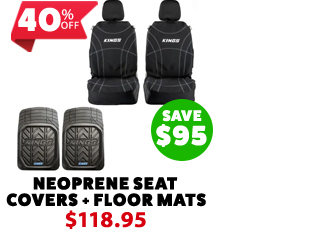 Premium Neoprene Seat Covers + Premium Floor Mats (Pair)