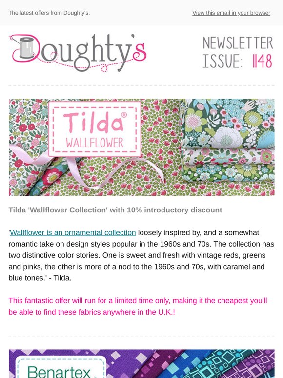 Tilda 'Wallflower Collection' + Suffolk Roadshow.