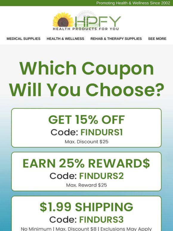 Save your way—4 amazing coupons just for you!