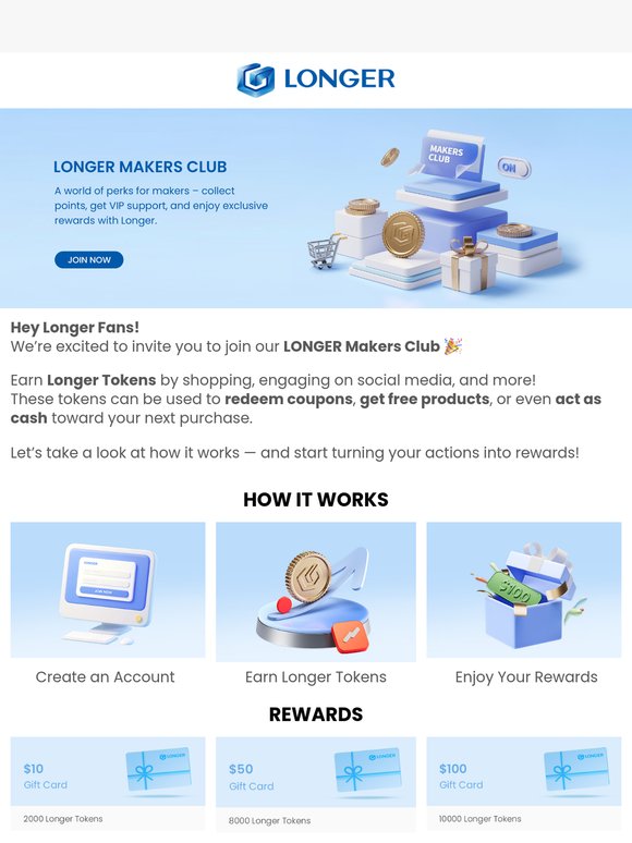 Earn Longer Tokens, Spend Like Cash – Join LONGER Makers Club Today!