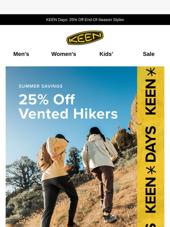 25% Off Vented Hikers