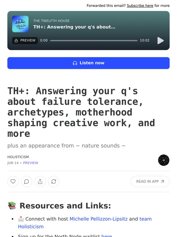 TH+: Answering your q's about failure tolerance, archetypes, motherhood shaping creative work, and more