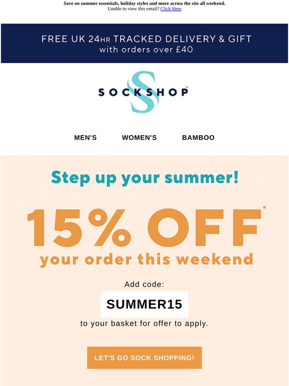 Step up your summer with 15% off ☀️🏷️