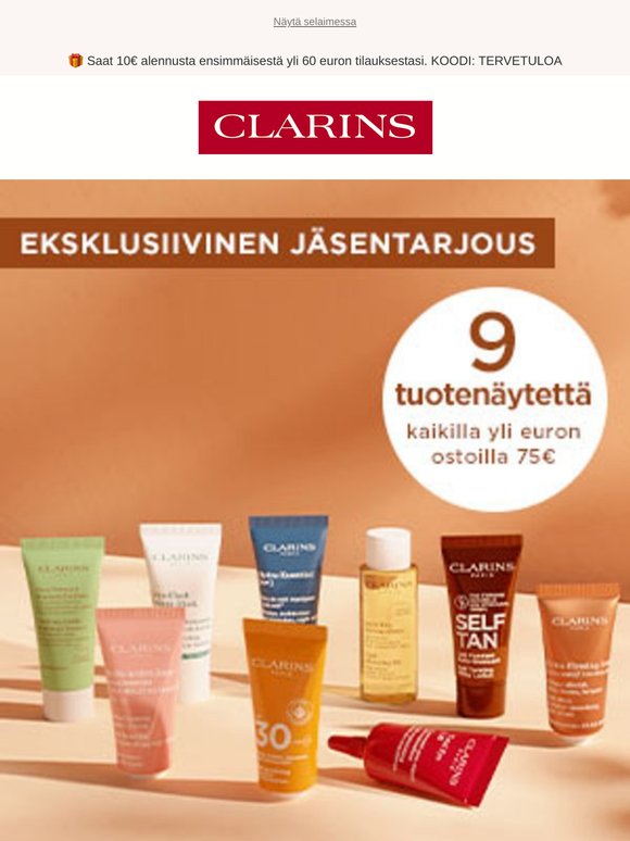 Testaa Clarinsia 9 näytteellä ja bonuslahjalla kaupan päälle