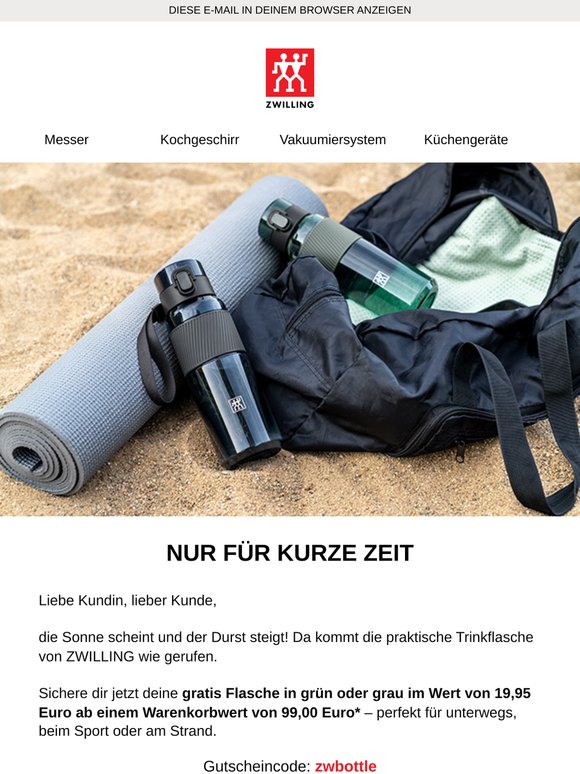Sommer-Upgrade: Gratis Trinkflasche*