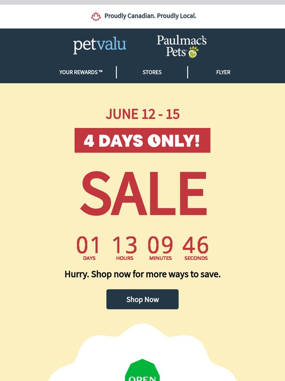 Oops! The Sale Ends Tomorrow—Not Today! 🐾 15% OFF ALL Open Farm dog & cat food (exc. treats) & more deals