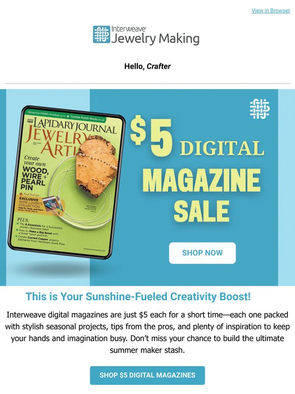 It’s Here! $5 Magazines for Creative Summer Days