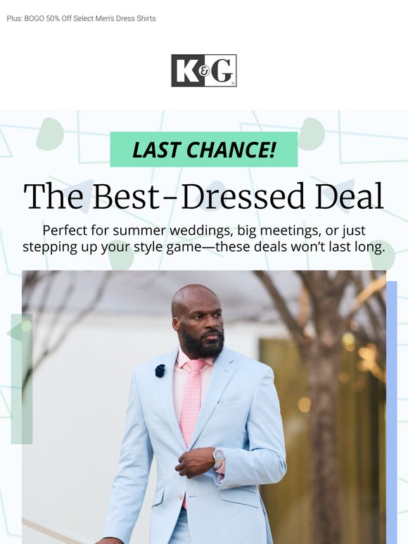Last Chance: BOGO FREE Men's Designer Suits!