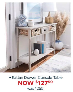 Rattan Drawer Console Table