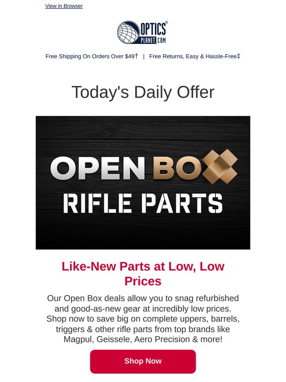 Huge Discounts on Open Box Rifle Parts!