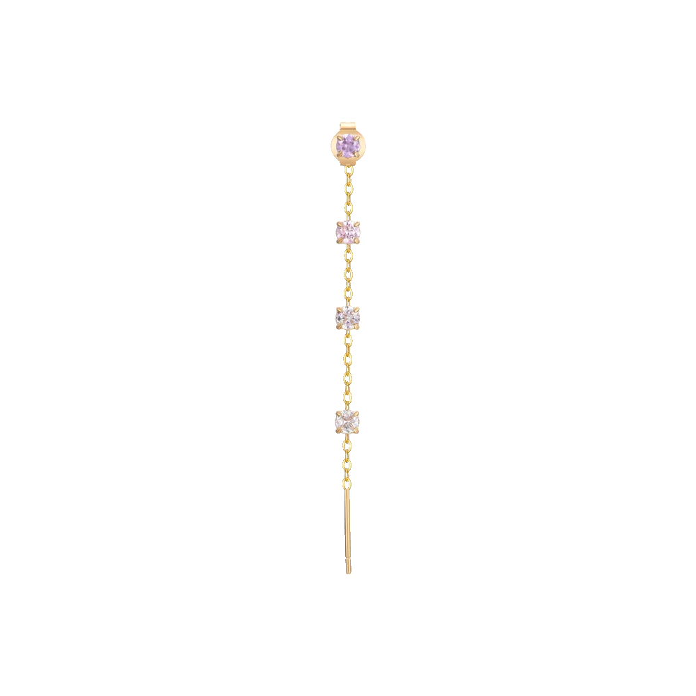 Image of MONO ORECCHINO DONNA IN ACCIAIO IP GOLD CON CRISTALLI MULTICOLOR
