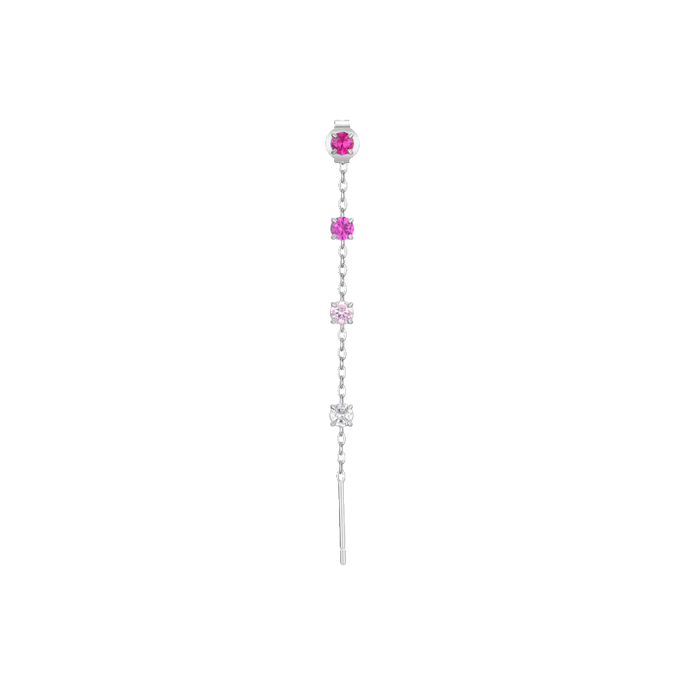 Image of MONO ORECCHINO DONNA IN ACCIAIO CON CRISTALLI MULTICOLOR