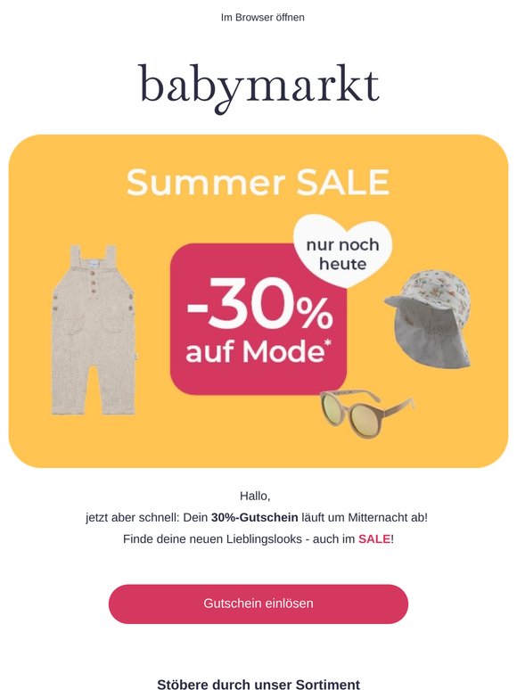 -30% auf Mode 👉 Nur noch bis Mitternacht 🌙
