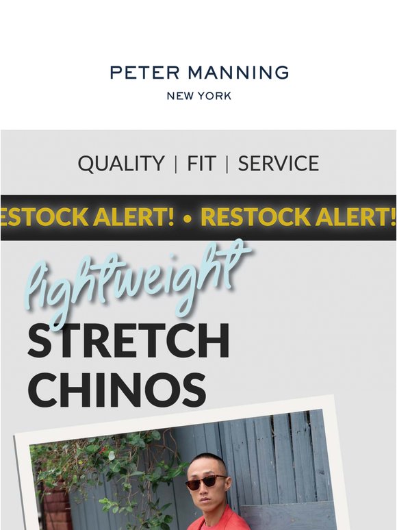 RESTOCK ALERT! 🚨 Lightweight Stretch Chinos