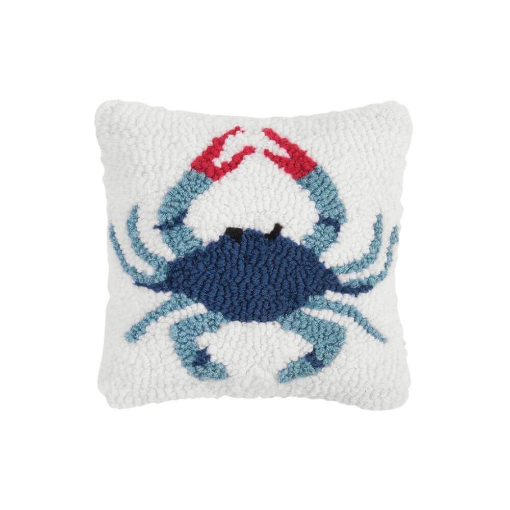 Image of Coastal Shades of Blue Crab Throw Pillow
