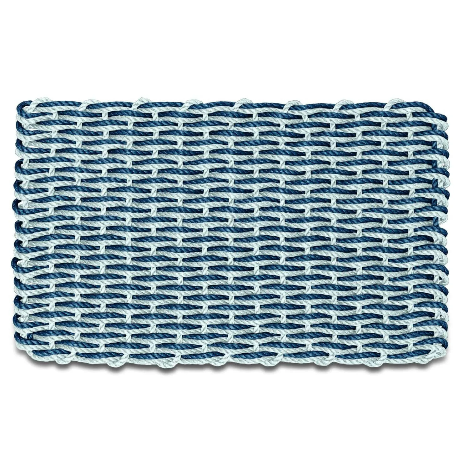 Image of Navy & Seafoam Double Weave, Wicked Good Lobster Rope Doormat™