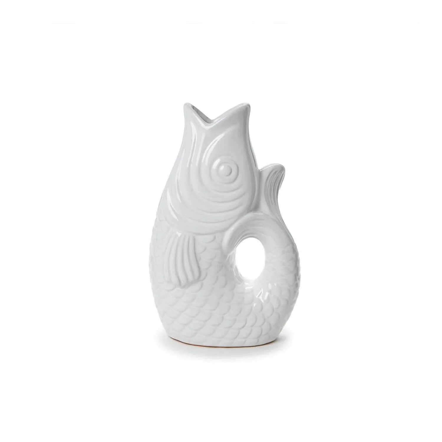 Image of Coastal Catch Fish Flower Vase, White, 12"