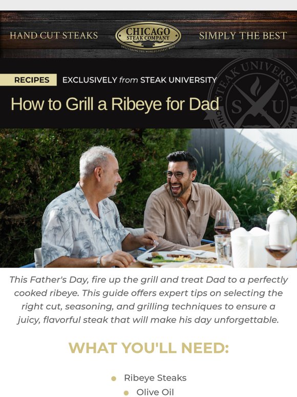 Happy Father's Day: Learn How to Grill a Ribeye for Dad with Steak University 👨