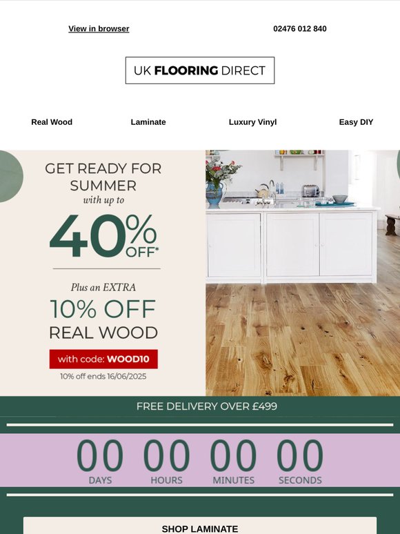 ⏳ Don’t Miss 10% Off Real Wood Flooring