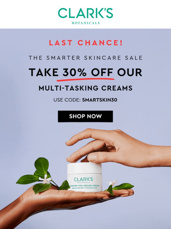 Last Chance: 30% Off Our Best Creams