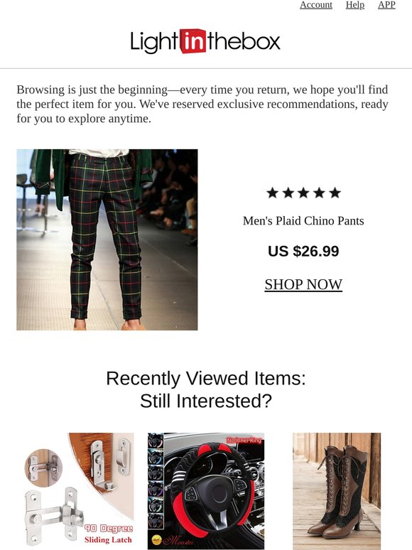We Held Your  Chinos – 24H Reservation Active!