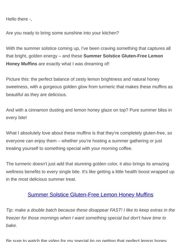 [Recipe] Summer Solstice Gluten-Free Lemon Honey Muffins