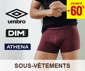 Sous-vêtements multimarques : Umbro, dim, athena jusqu'à moins 60 pour cent