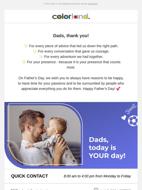 Dads, today is YOUR day!