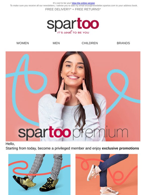 🤫 Before the sales, discover the Spartoo Premium programme and benefit from numerous advantages.
