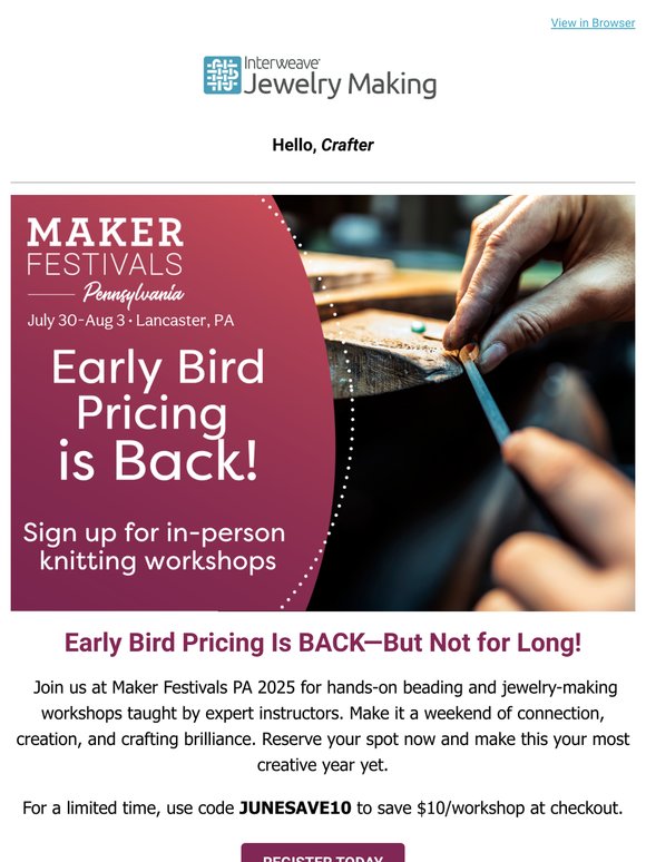 Early Bird Rates are BACK for a Limited Time Only!