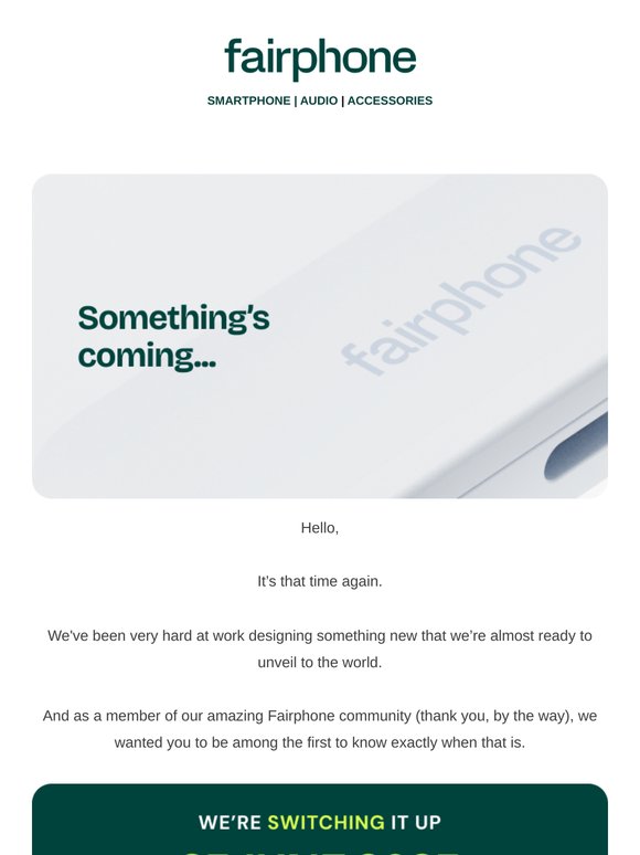 Something’s coming… very soon.