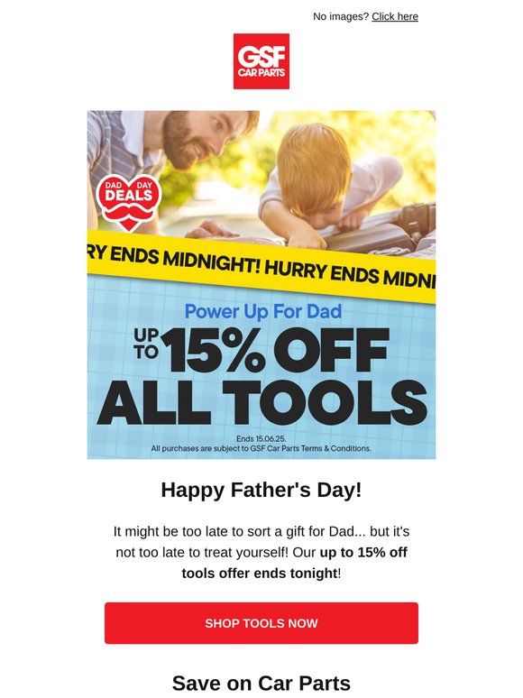 Final Hours: Up To 15% Off Tools Ends Tonight!