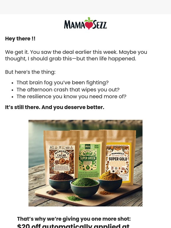 Final Call: $20 Off the Superfoods That Fight Fatigue (Act Now!)