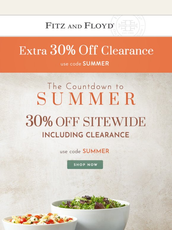 Last Chance to Save 30%—Including Clearance Styles